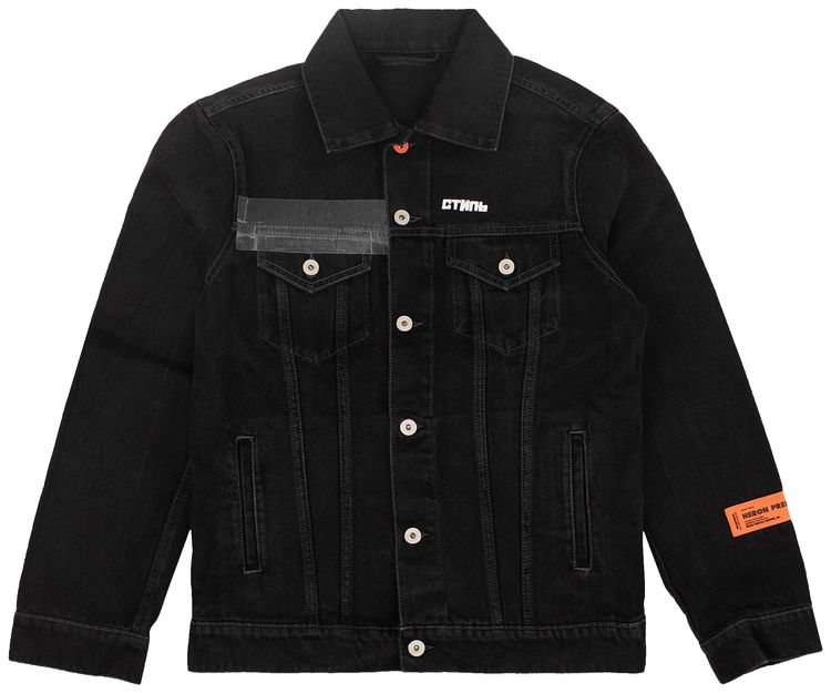 Heron Preston Tape Denim Jacket Black