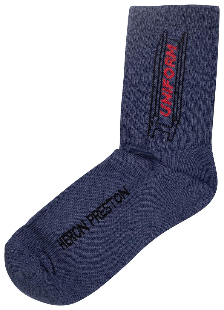 Heron Preston Logo Uniform Ankle Socks Blue