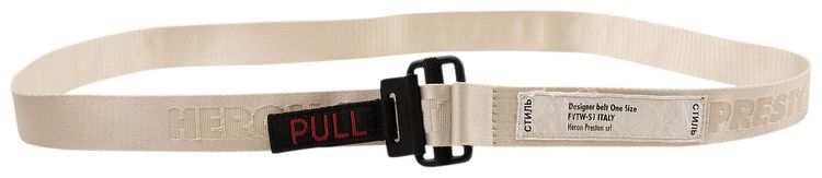 Heron Preston Pull Tab Belt Ivory