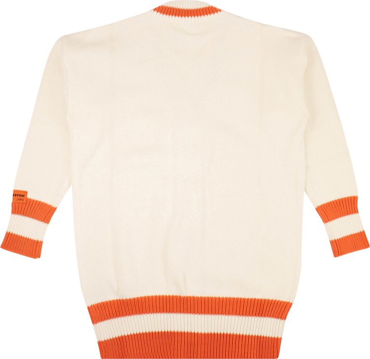 Heron Preston Oversized Contrast Trim Cardigan Off WhiteMulticolor