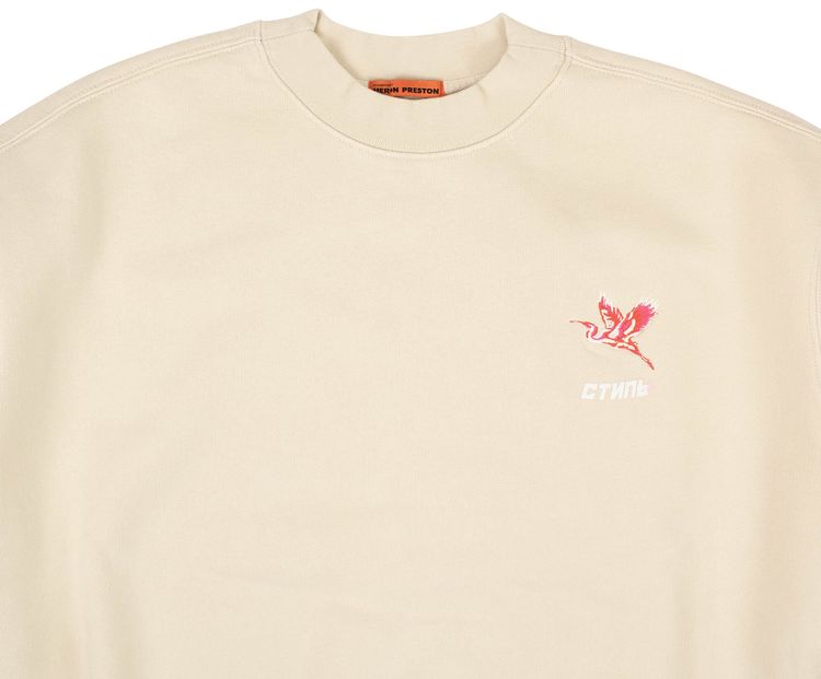 Heron Preston CTNMB Crew Neck Sweatshirt Beige