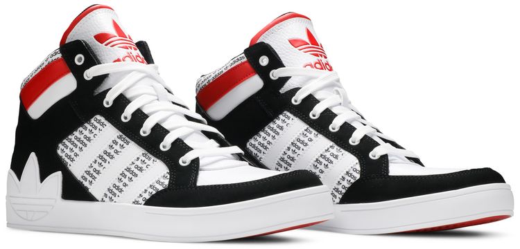 Adidas Hard Court High Logo Distortion   White Lush Red