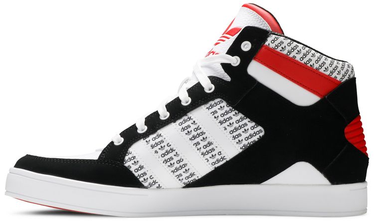 Adidas Hard Court High Logo Distortion   White Lush Red