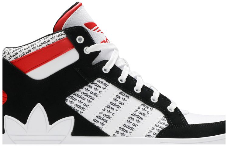 Adidas Hard Court High Logo Distortion   White Lush Red