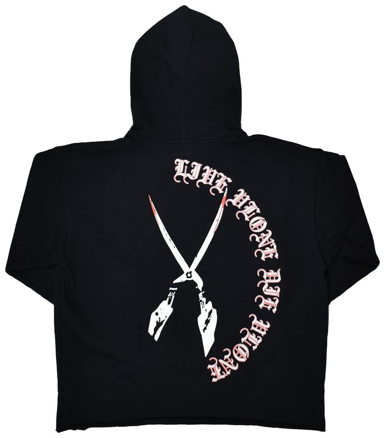 Vlone Friends   Slit Scissors Hoodie Black