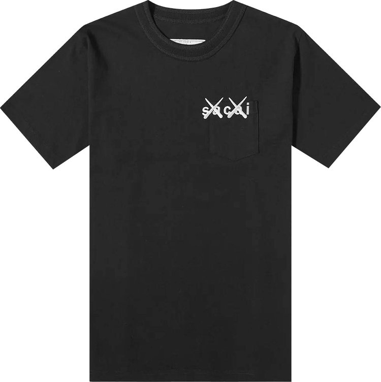 Sacai x KAWS Embroidery T-Shirt 'Black/White'