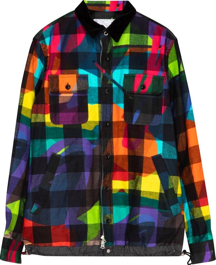 Sacai x KAWS Plaid Shirt 'Multicolor'