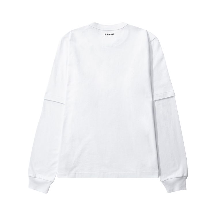 Sacai x KAWS Flock Print Long Sleeve T Shirt WhiteBlack
