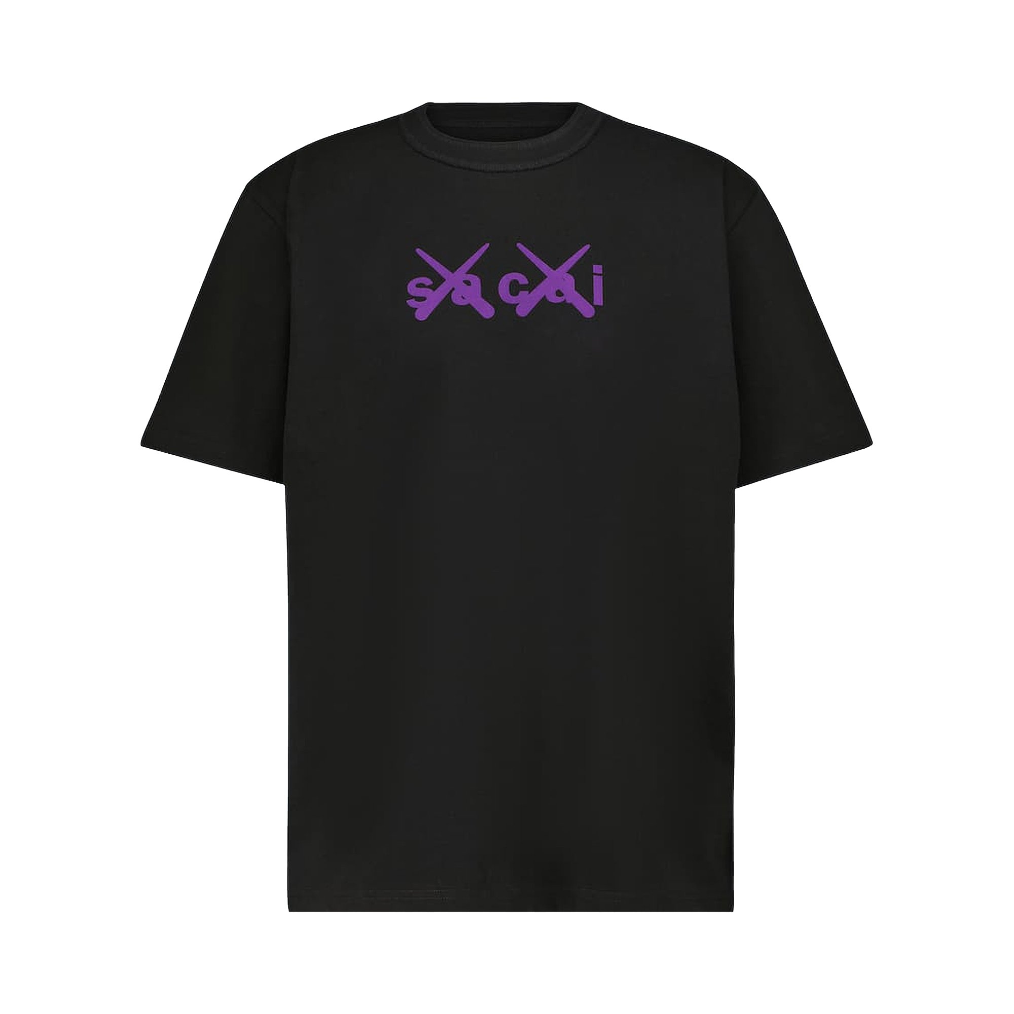 Buy Sacai x KAWS Flock Print T-Shirt 'Black/Purple' - 21 0288S 