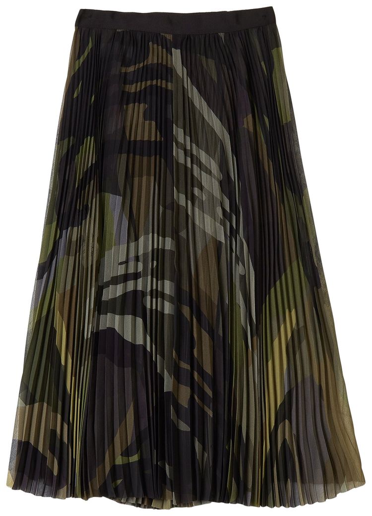Sacai x KAWS Print Chiffon Skirt Camouflage