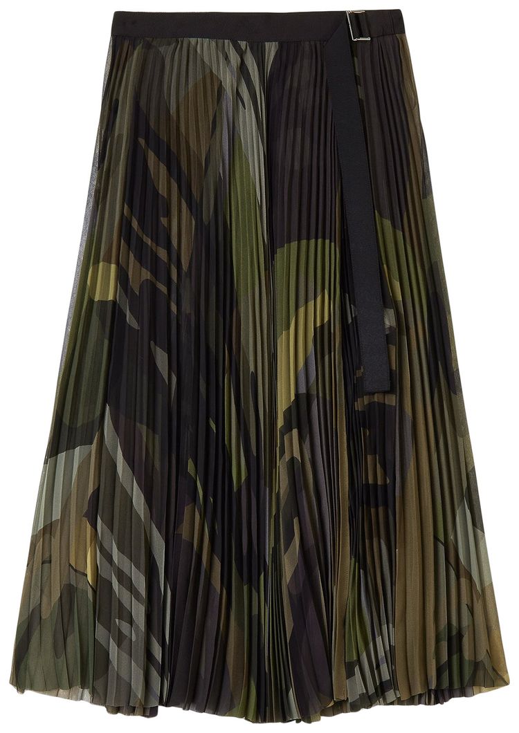 Sacai x KAWS Print Chiffon Skirt Camouflage