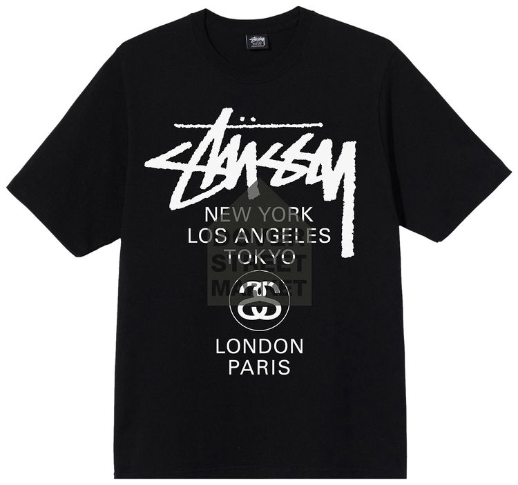 Stussy x Dover Street Market World Tour Tee Black