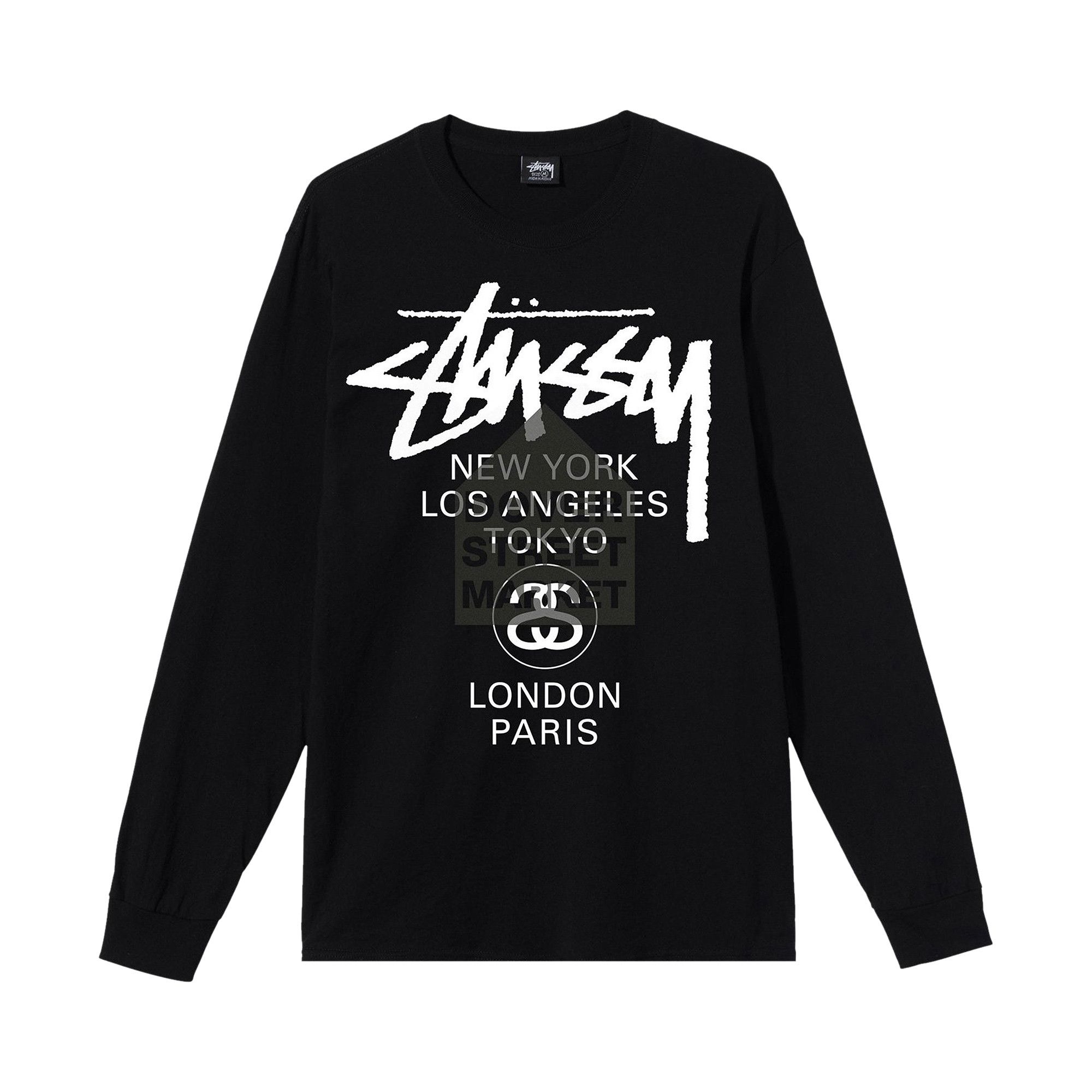 Buy Stussy x Dover Street Market World Tour Long-Sleeve Tee 'Black