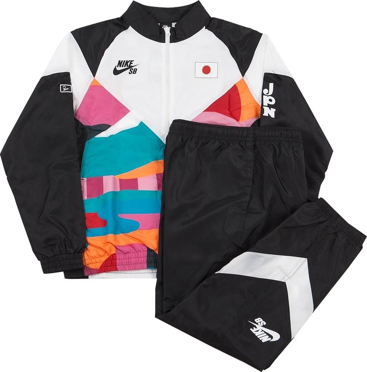 Nike SB x Parra Japan Federation Kit Skate Tracksuit 'Black/White'