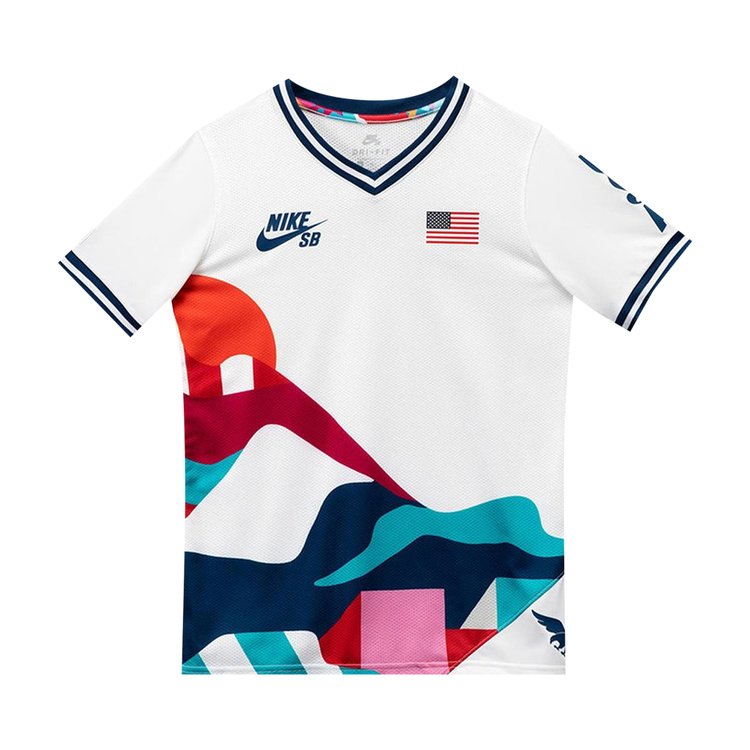 Nike SB x Parra USA Federation Kit Crew Jersey 'White/Brave Blue'