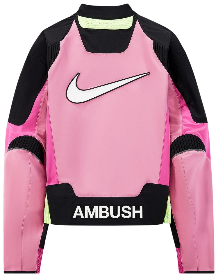 Nike Womens x Ambush Motorcycle Jacket Magic FlamingoBlack