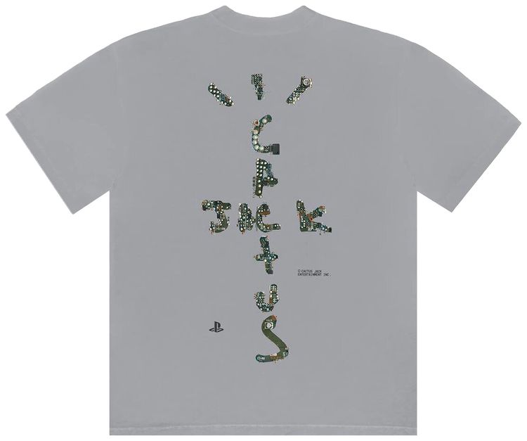 Cactus Jack by Travis Scott Motherboard Logo III T Shirt Ice Grey