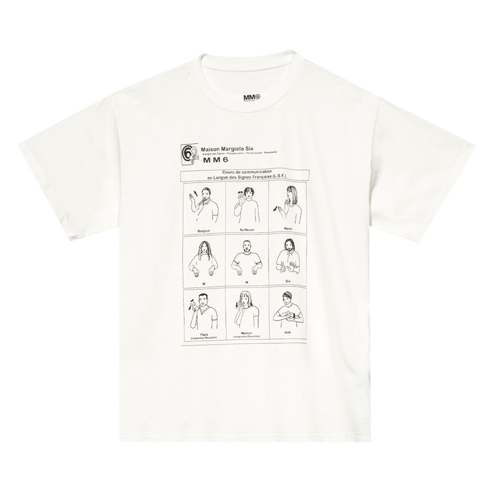 Buy MM6 Maison Margiela Sign Language T-Shirt 'White' - S52GC0213 