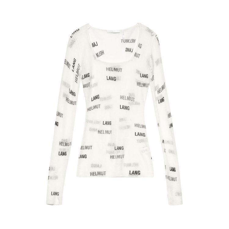 Helmut Lang Logo Long Sleeve Tee Muslin