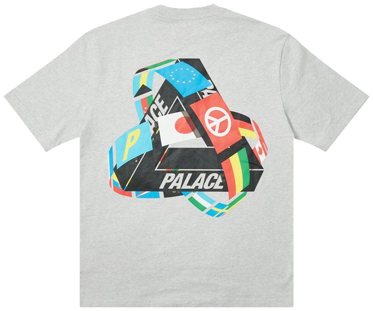 Palace Tri Flag T Shirt Grey Marl