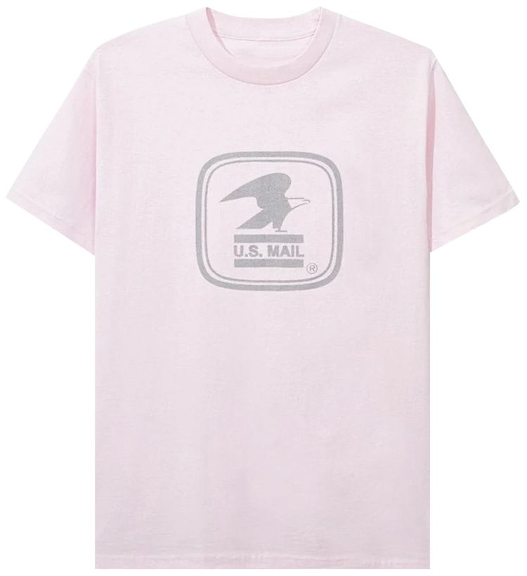 Anti Social Social Club x USPS Work Tee Pink