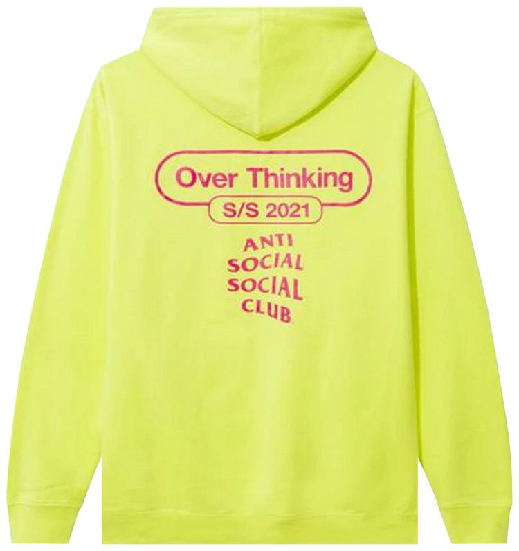 Anti Social Social Club Over Thinking 21 Hoodie Neon Green