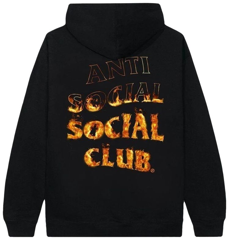 Anti Social Social Club A Fire Inside Flame Hoodie Black