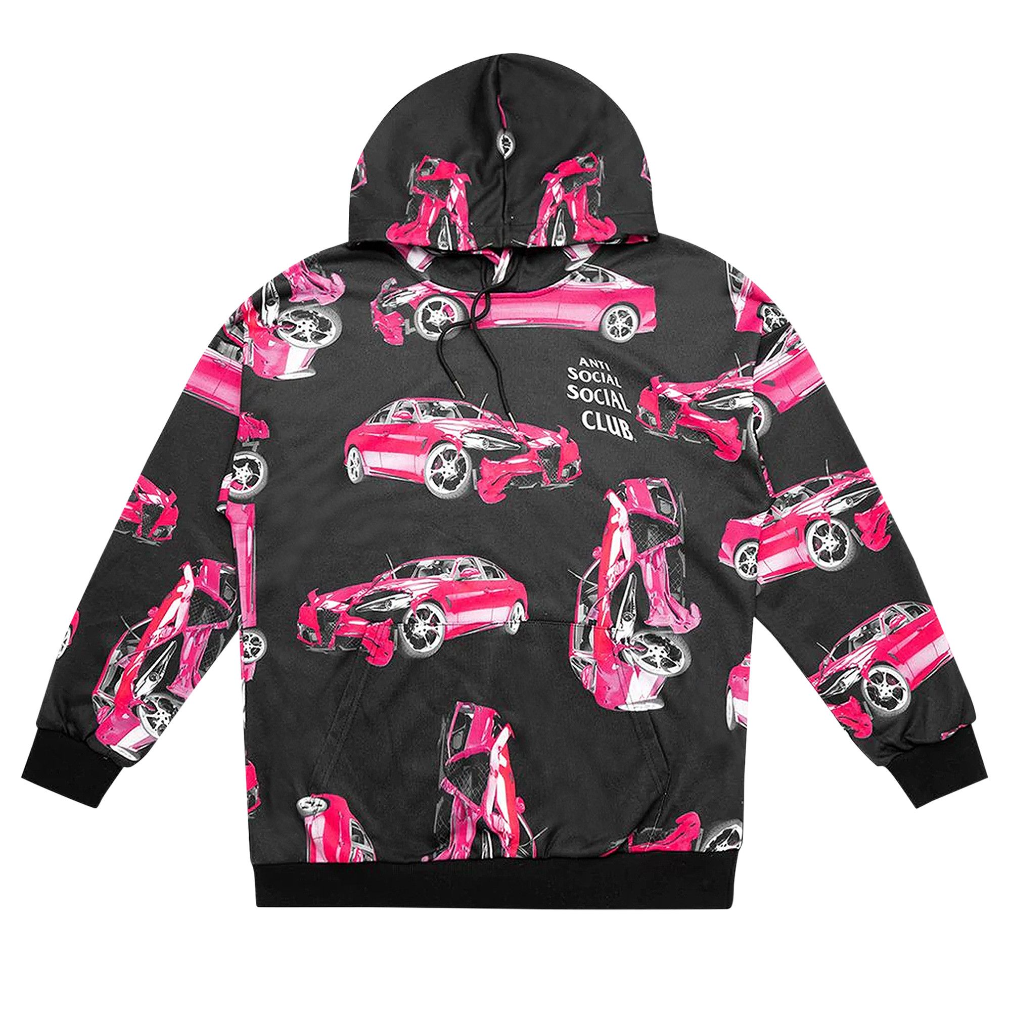 Anti Social Social Club 3AM On Melrose All Over Hoodie Black Pink