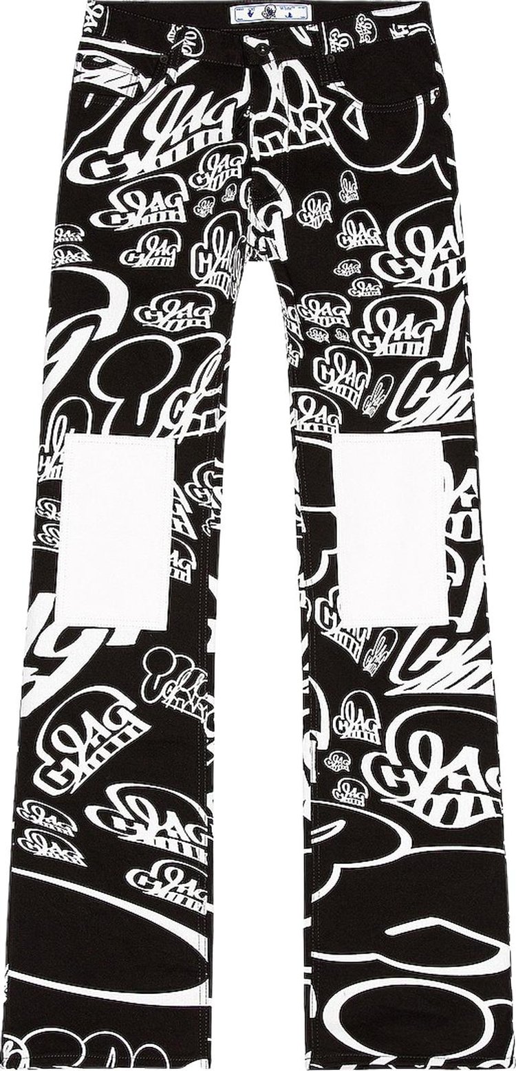 Off-White x Katsu Printed Straight Leg Jean 'Black/White'