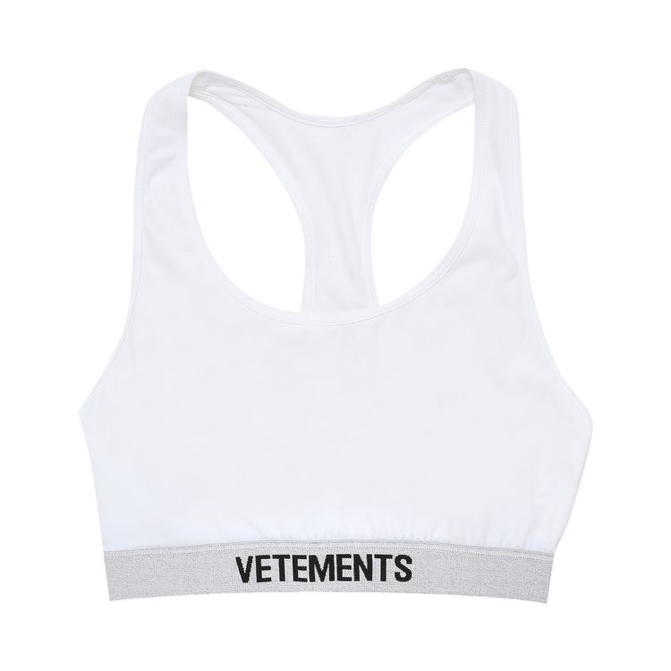 Vetements Logo Sports Bra White