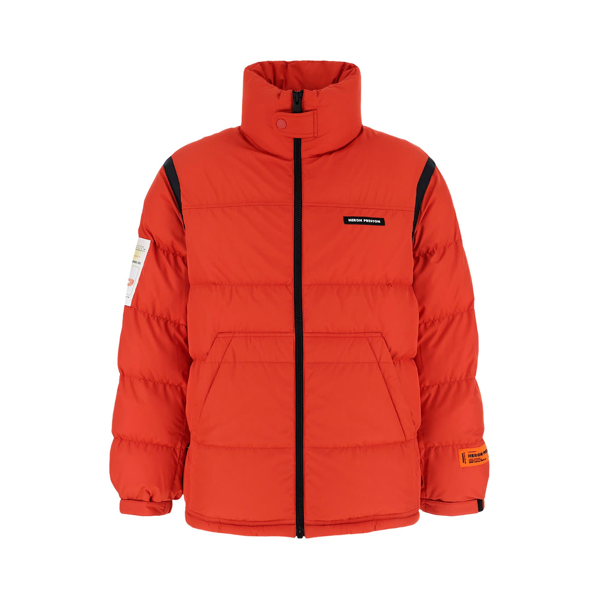 Buy Heron Preston Label Nylon Puffer 'Red Buy Heron Preston Label Nylon Puffer 'Red