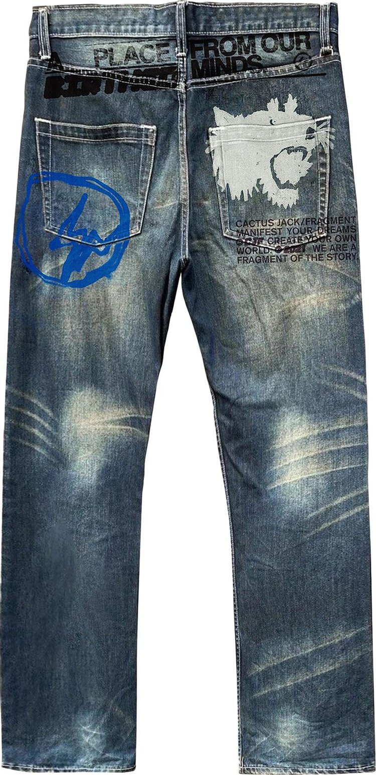 Cactus Jack by Travis Scott For Fragment From Our Minds Denim Pant Blue