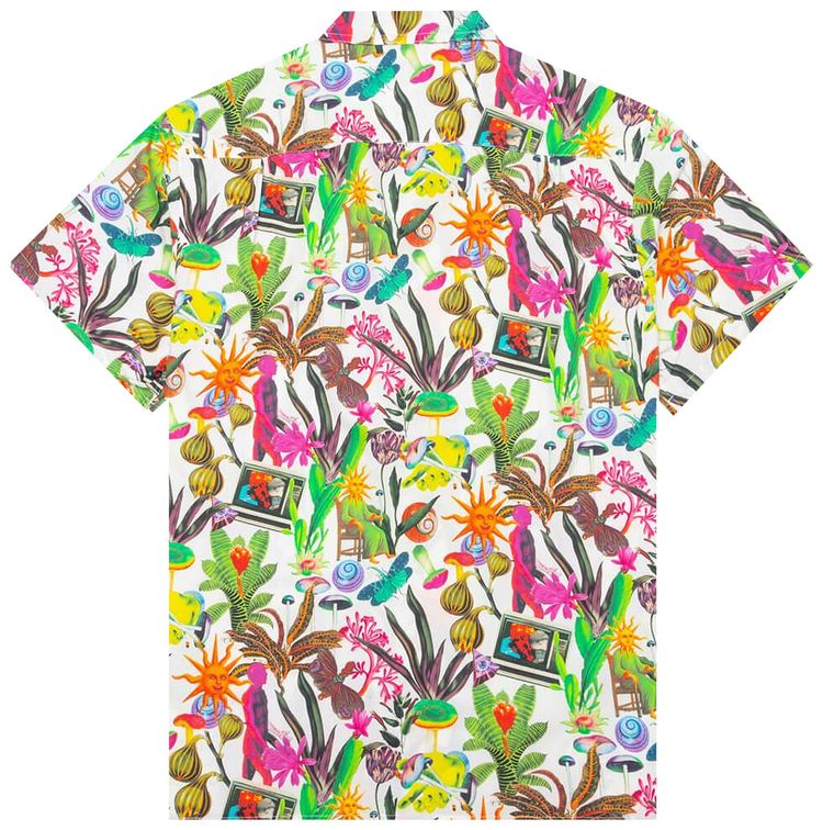 Real Bad Man Psychedelica Vacation Button Down Black Multi Print