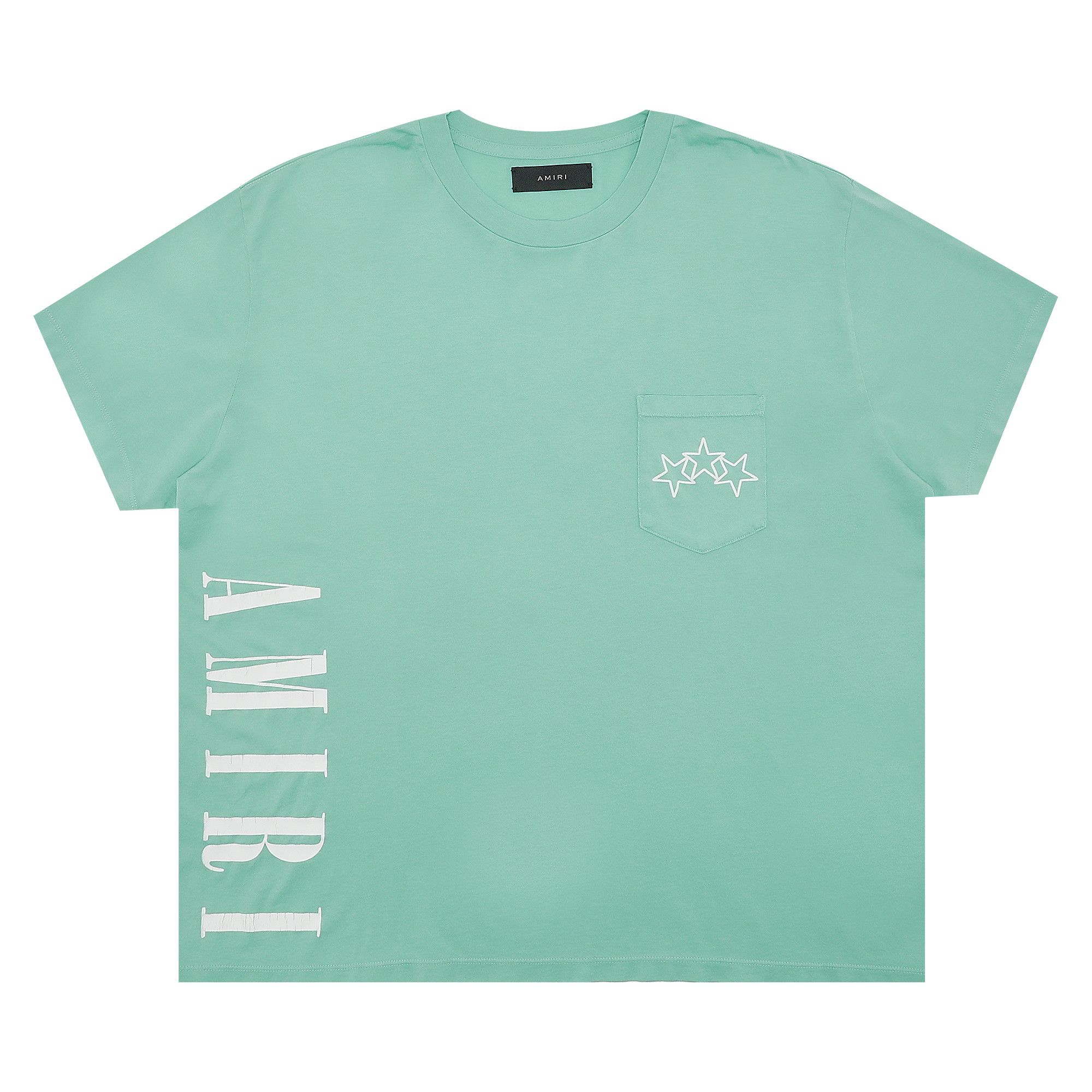 Buy Amiri Vertical Logo Tee 'Mint' - MJLT009 350 MINT | GOAT
