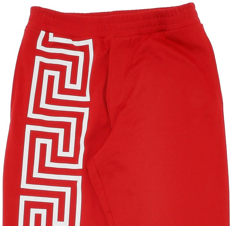 Versace Greca Print Sweatpants Red