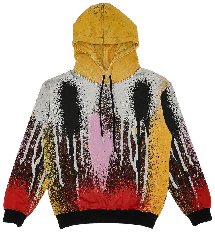 Off White x Katsu Blurred Regular Hoodie BlackMulticolor