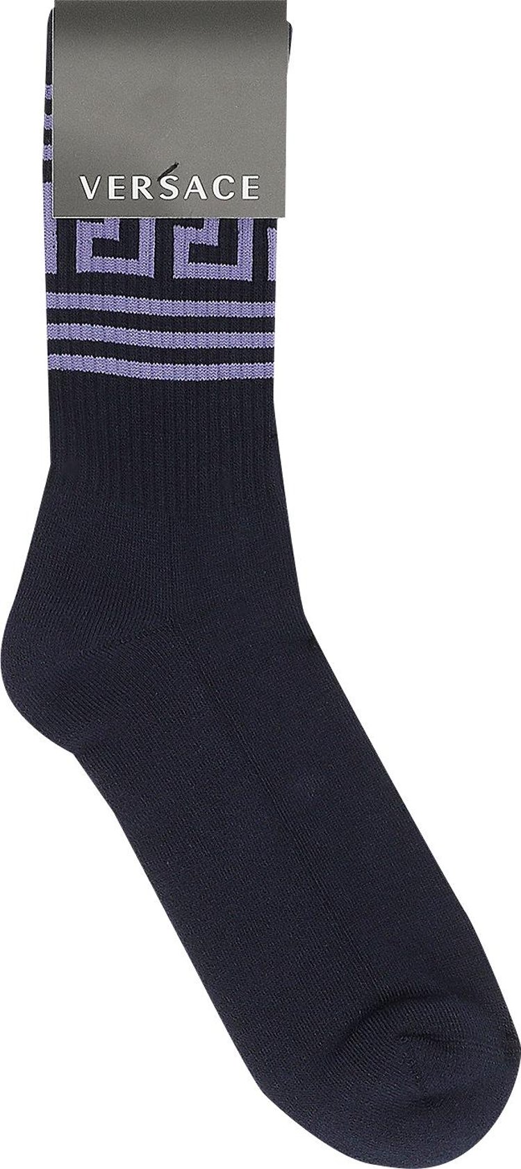 Versace Striped Socks 'Navy/Light Blue'