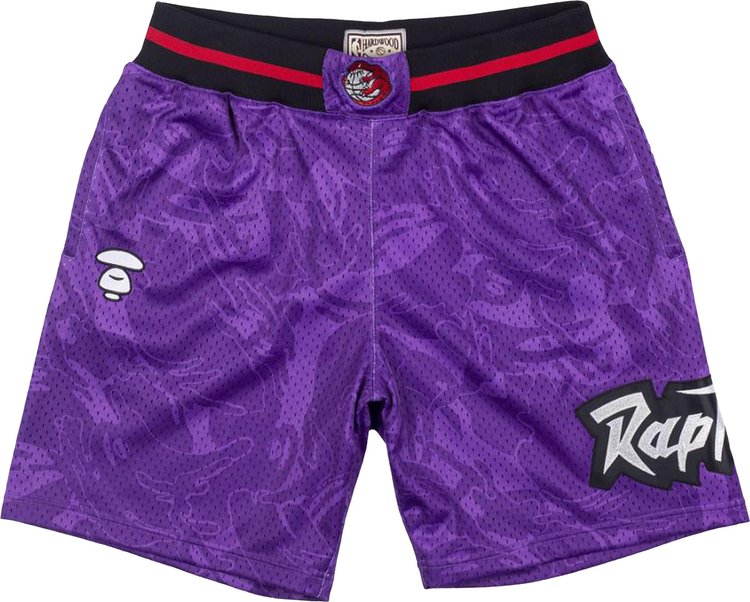 BAPE x Mitchel & Ness Shorts Toronto Raptors 'Purple'
