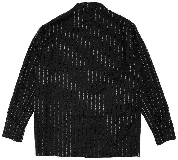 1017 ALYX 9SM Logo Pinstripe Officer Jacket BlackWhite