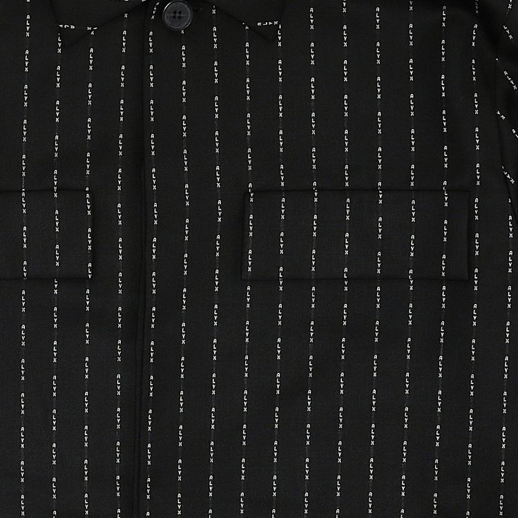 1017 ALYX 9SM Logo Pinstripe Officer Jacket BlackWhite