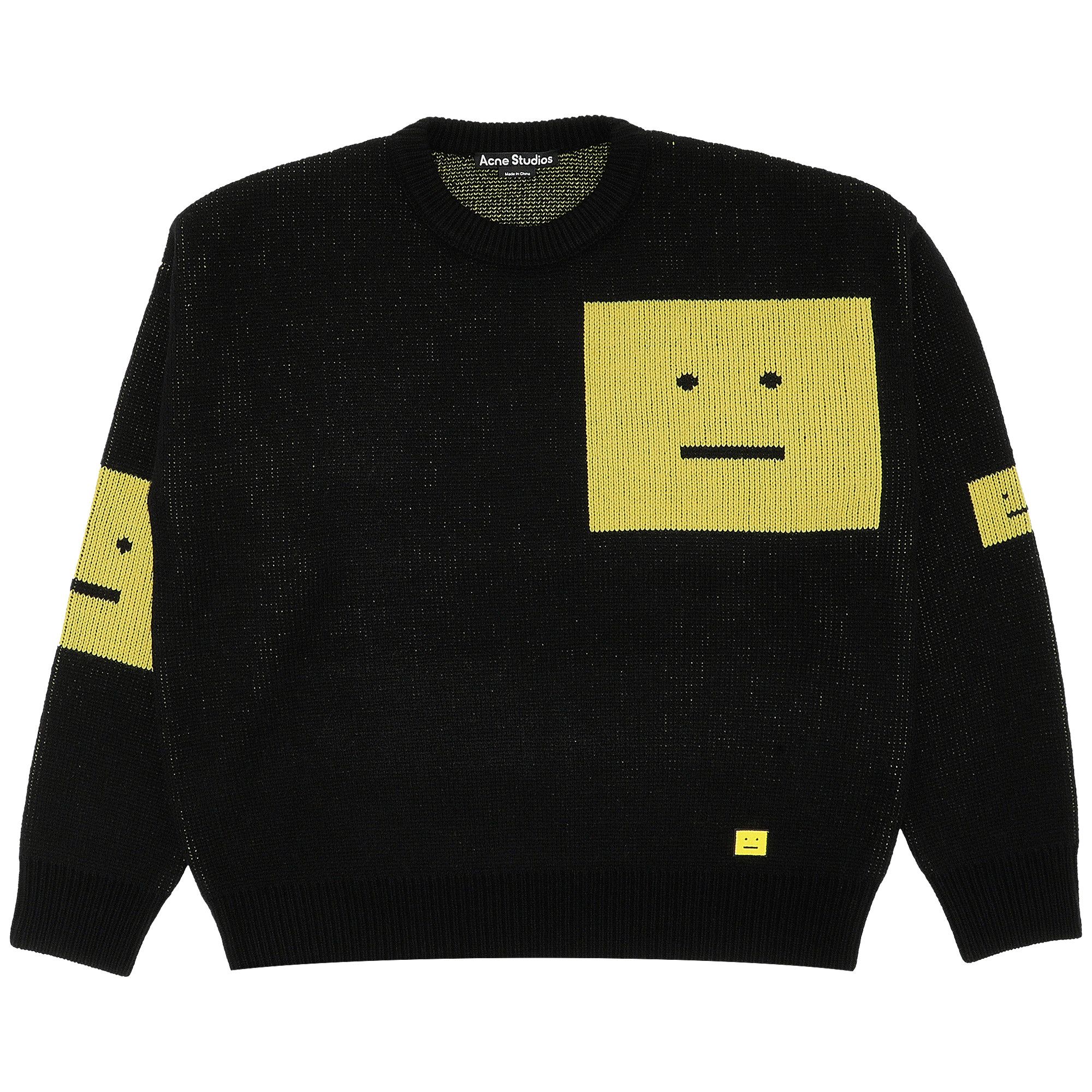 Buy Acne Studios Face Sweater Black Yellow C60033 GOAT BLAC GOAT