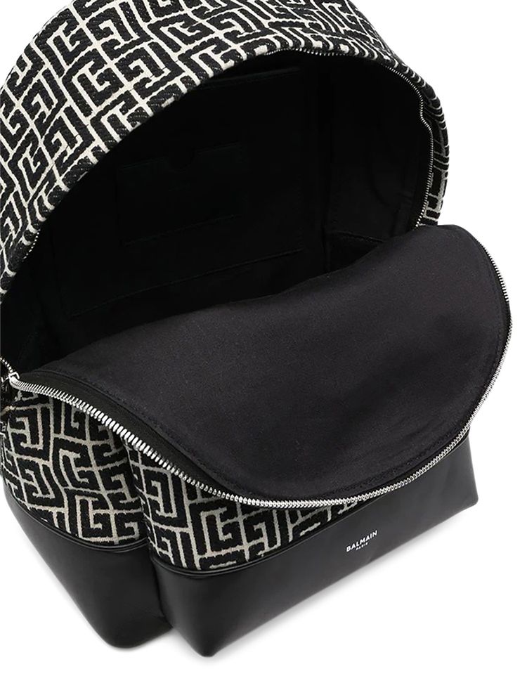 Balmain 1945 City Monogram Jacquard Backpack IvoireNoir