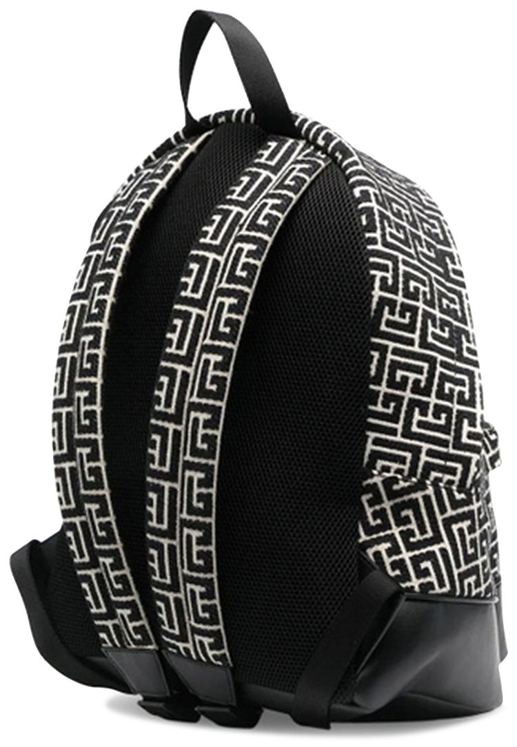 Balmain 1945 City Monogram Jacquard Backpack IvoireNoir