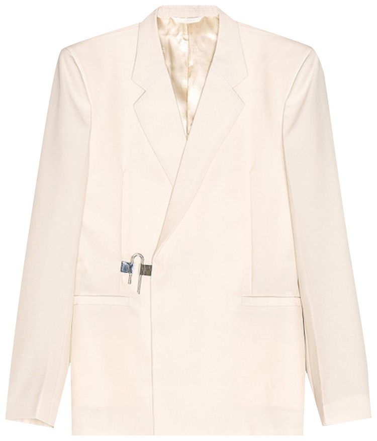 Givenchy Padlock Slim Fit Jacket With Notch Lapel Dust Grey