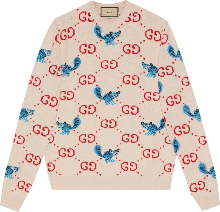 Gucci x Freya Hartas GG Animal Wool Sweater 'Ivory'