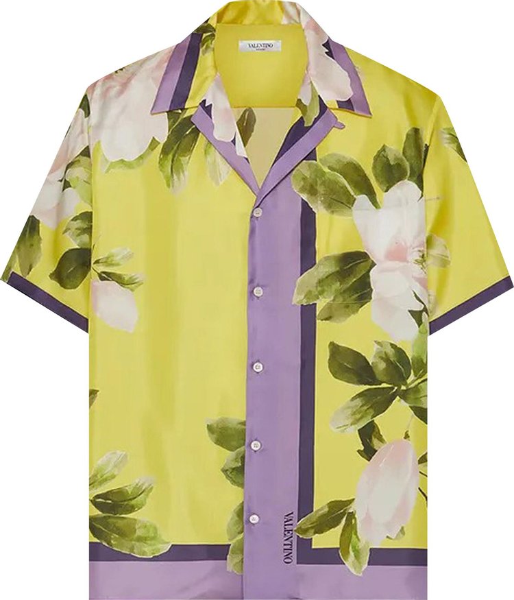 Valentino Floral Print Short-Sleeve Shirt 'Bright Yellow'