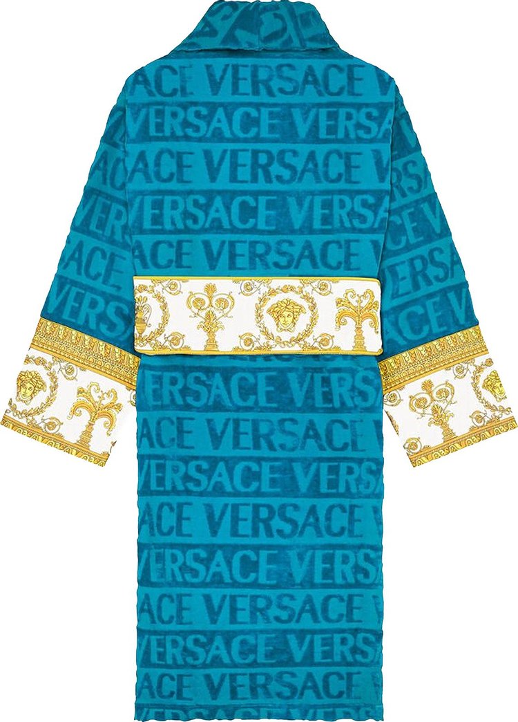 Versace I Love Baroque Bathrobe Turquoise