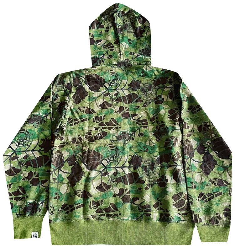 BAPE x Spider Man Camo Full Zip Hoodie Green