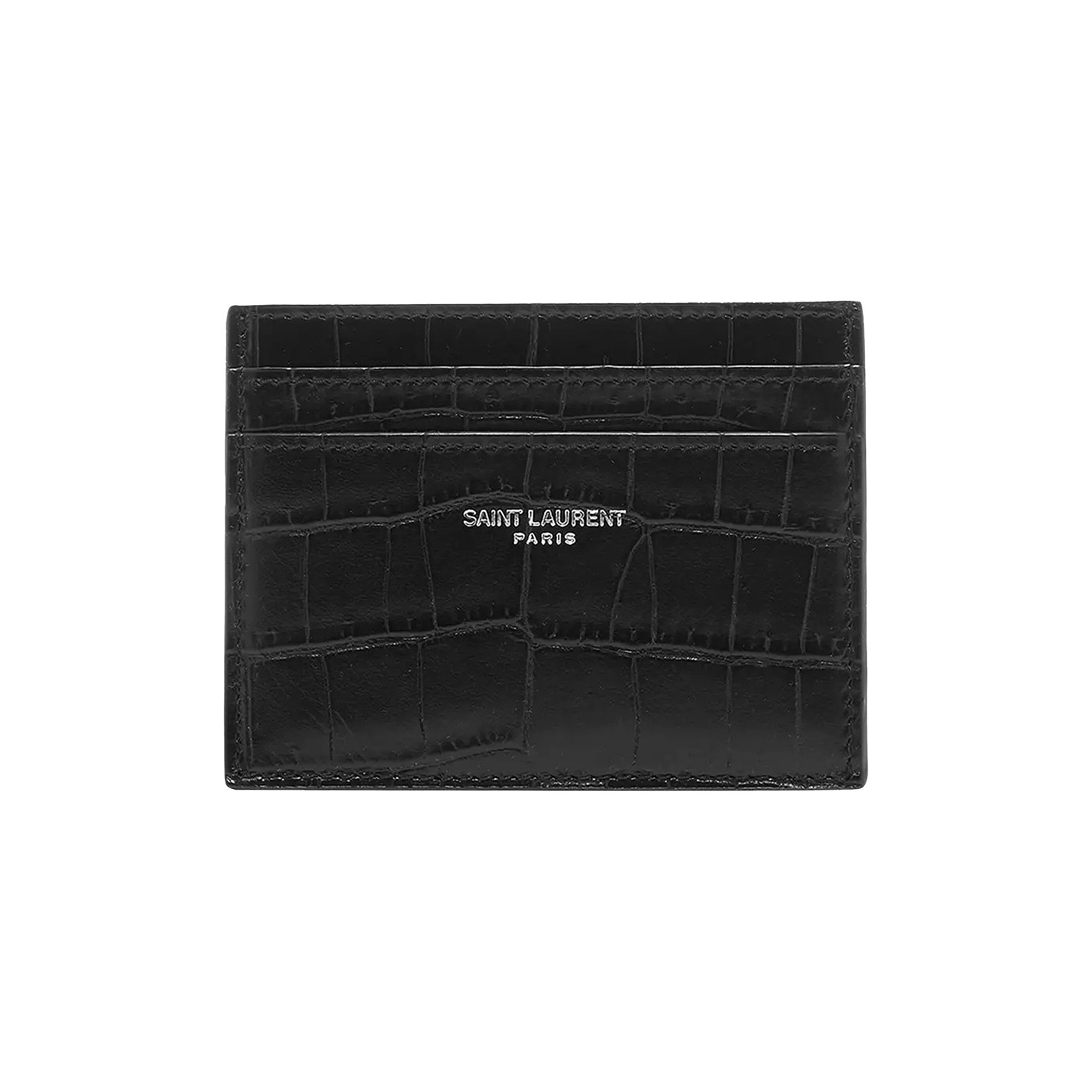 Buy Saint Laurent Embossed Leather Credit Card Case 'Black' - 375946 DZE0E  1000 | GOAT