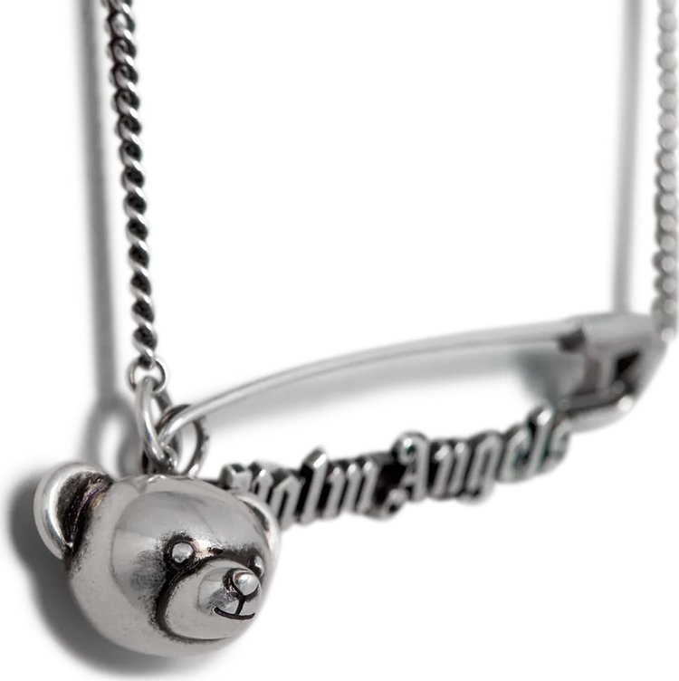 Palm Angels Pin Bear Necklace Silver